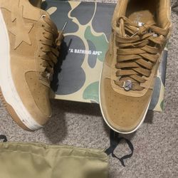 bapestas shoes tan/beige suede