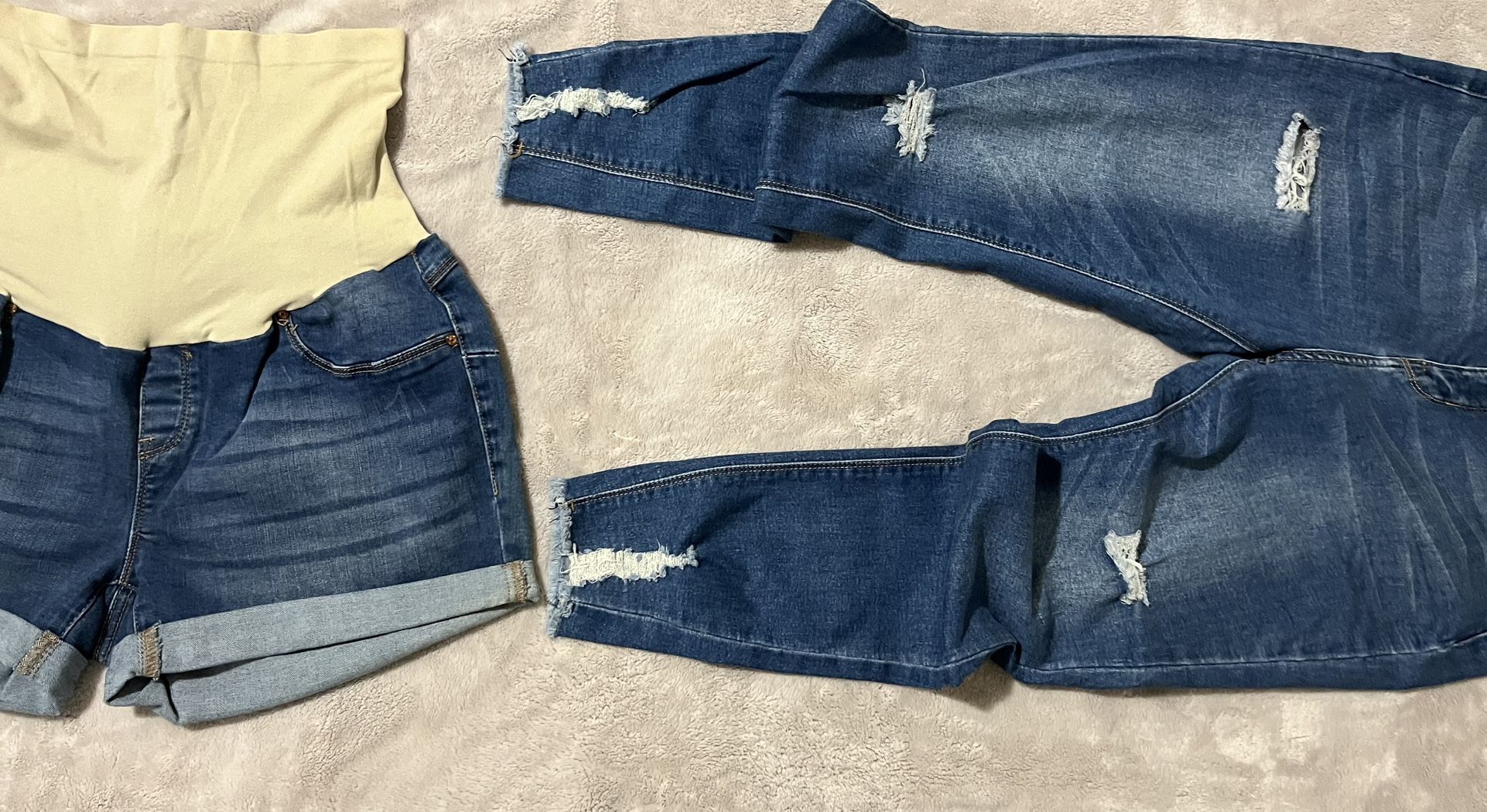 Pantalón De Mezclilla . Y Short Para Embarazada