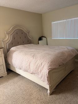 Bed frame with dresser