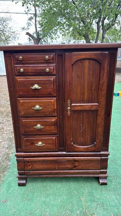 Wooden Armoire Dresser with Drawers and Cabinet