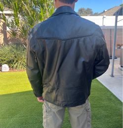 Leather motorcycle jacket