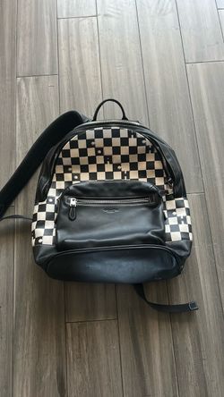 Coach Leather Backpack Checkerboard Print
