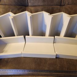 White Plastic Floating Shelves for Kids Room 6" Lot of 8