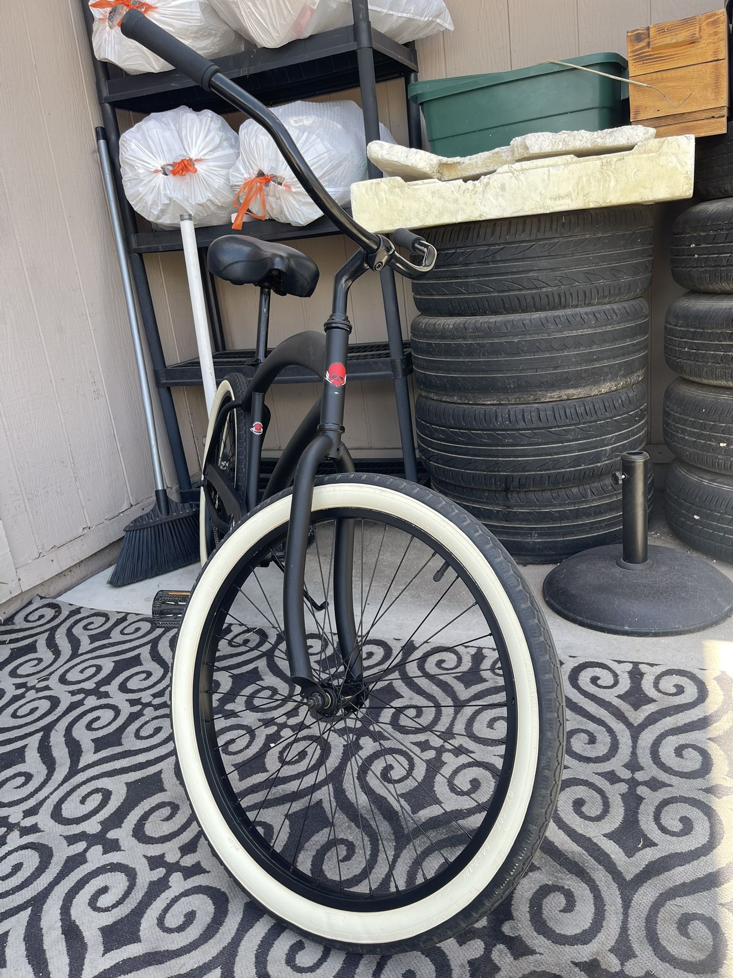 Boy’/Men’s Skull X Bones Beach Cruiser Bike(24’)