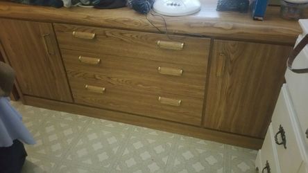 Dresser, armoire, and 2 night stands