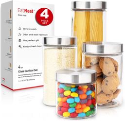 Eat Neat 4 Piece Glass Canister Set