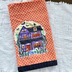 “Happy Haunting” Kitchen Towel Halloween Hand Towel Haunted House 25”x20”