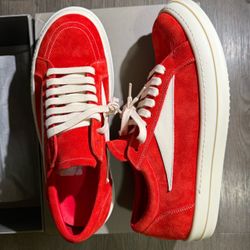 Rick Owens DRKSHDW Vintage Low Sneakers Red Suede