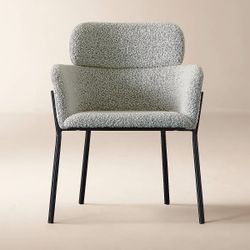CB2 Azalea Black And White Boucle Chair