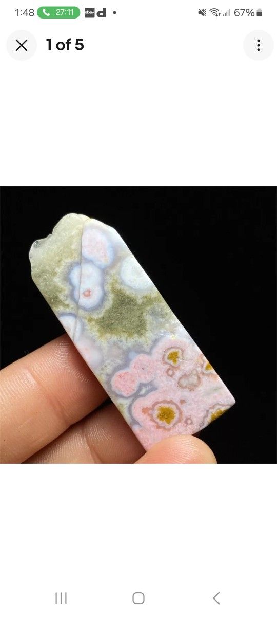 12g Collection Eye 8th Vein Ocean Jasper Agate Quartz Druzy Slab Stone W351