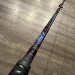 Like New 8’ Seeker Black Steel Hvy 20-30 Cork Tape Style Salt Water Fishing Rod. 