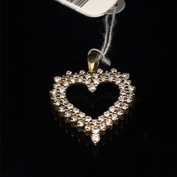 10KT Yellow Gold Diamond Heart Pendant 1.40g .8CTW 135252/12