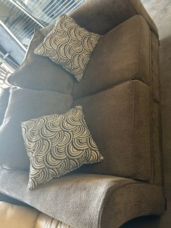 Brown Two Seater With Pillows