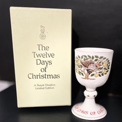 Rare Royal Doulton 12 Days Of Christmas Bone China Goblets