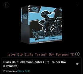 Black Bolt Pokemon Center Elite Trainer Box (Exclusive)