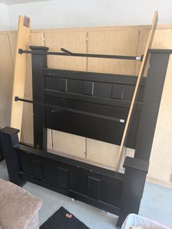 Black Queen Bed Frame with Headboard & Footboard