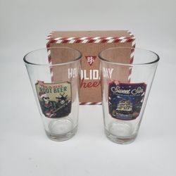 BJs Brewhouse Pint Beer Glasses Collectible NEW Gift Ready (2) IPA