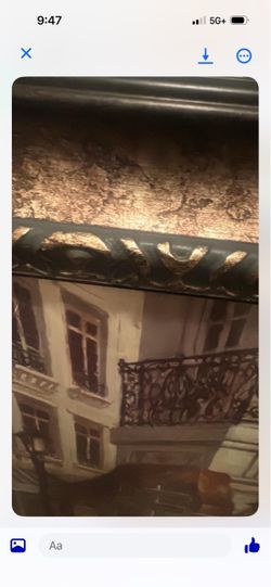 Framed Wall Art with European Street Scene