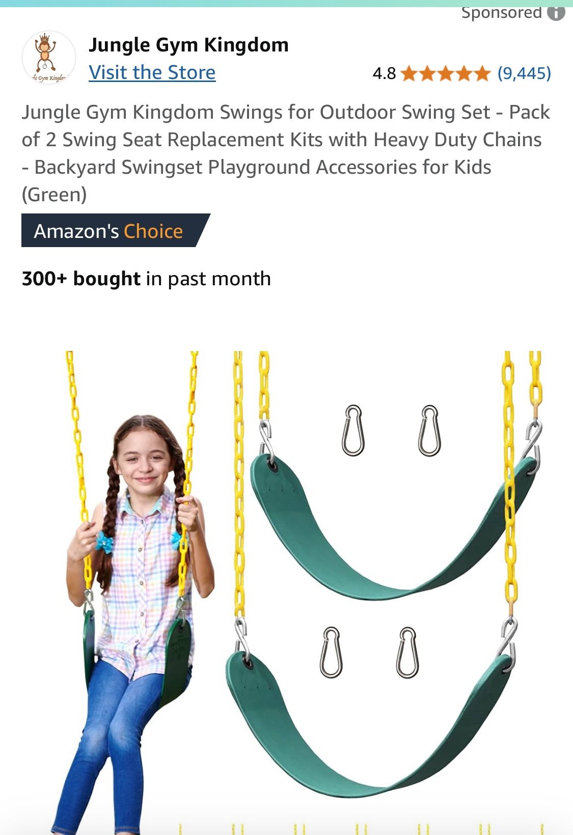 Jungle Gym Kingdom, Swings Seat Replacement (set Of 2)