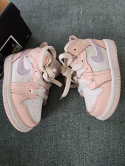 Jordan 1 Mid Baby/Toddler Shoes (Pearl Pink/White/Medium Soft Pink), Size 4 C