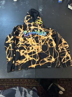 Bleached Black and Tie Dye Cookies Hoodie  Size Large 