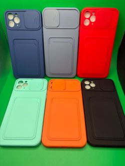 11 pro maxiPhone Silicone Cases with Camera Slide Cover – 6 Pack