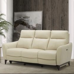 Crosslin Leather Power Reclining Sofa with Power Headrests
