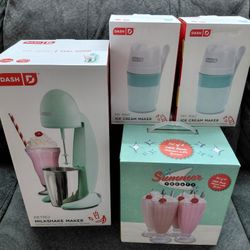 NEW!! Milkshake Maker, Glasses, & Ice Cream Makers