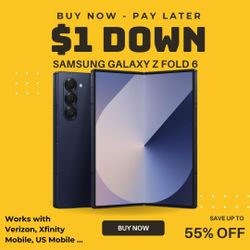 📱 Galaxy Z Fold 6 7.6" (Verizon, Pre-Owned) – $849 or $1 Down! Save 55% + Warranty ✅
