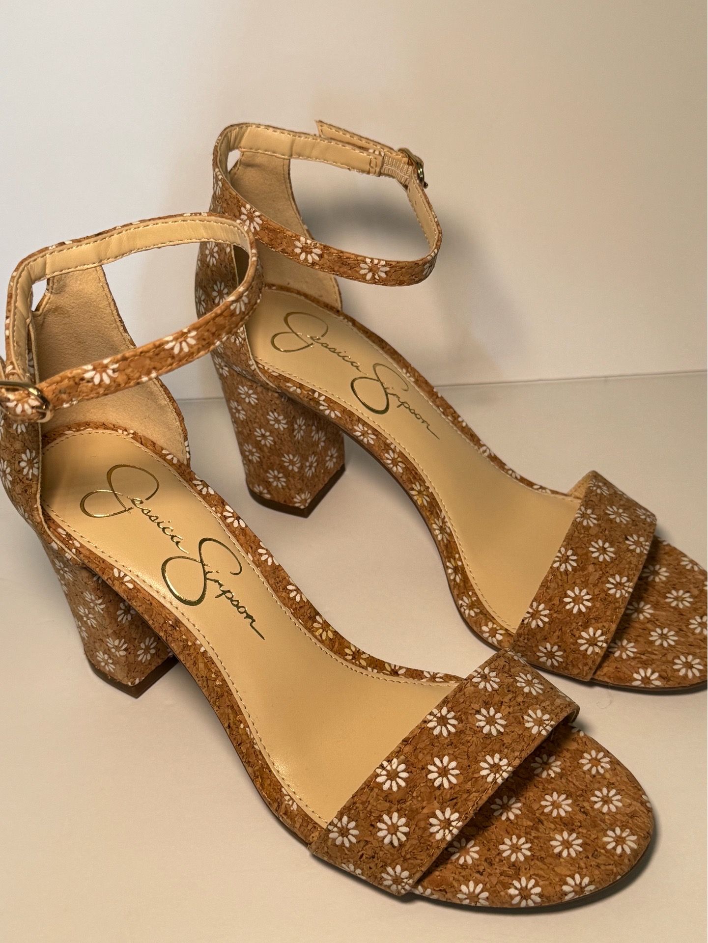 Jessica Simpson Daisy Cork Block Heel Sandals Size 7M