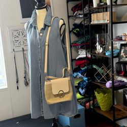 Brand new cream woven Crossbody bag