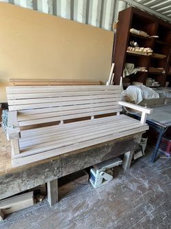 OAK PORCH SWING 60” Wide, With Chain $300