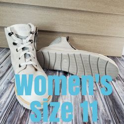 Samuel Hubbard Winter Boots Women's Size 11 Laces Up  Side Zipper Missing Insoles 