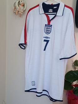 2003 Umbro England David Beckham World Cup Football Soccer Jersey Unisex Size XL