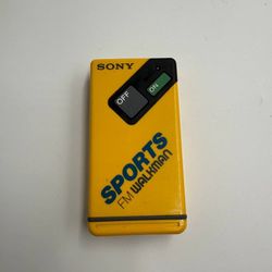 Sony Sports SRF-4 FM Walkman Radio Yellow Tested Working