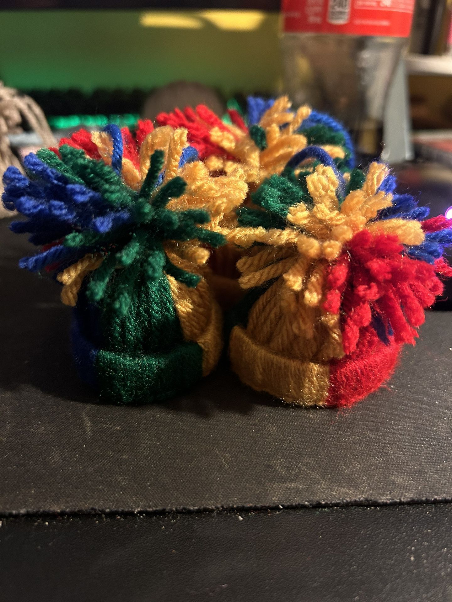 3 Piece Handmade Yarn Hat Ornaments