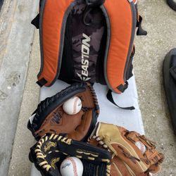 Baseball Bag And Gloves 