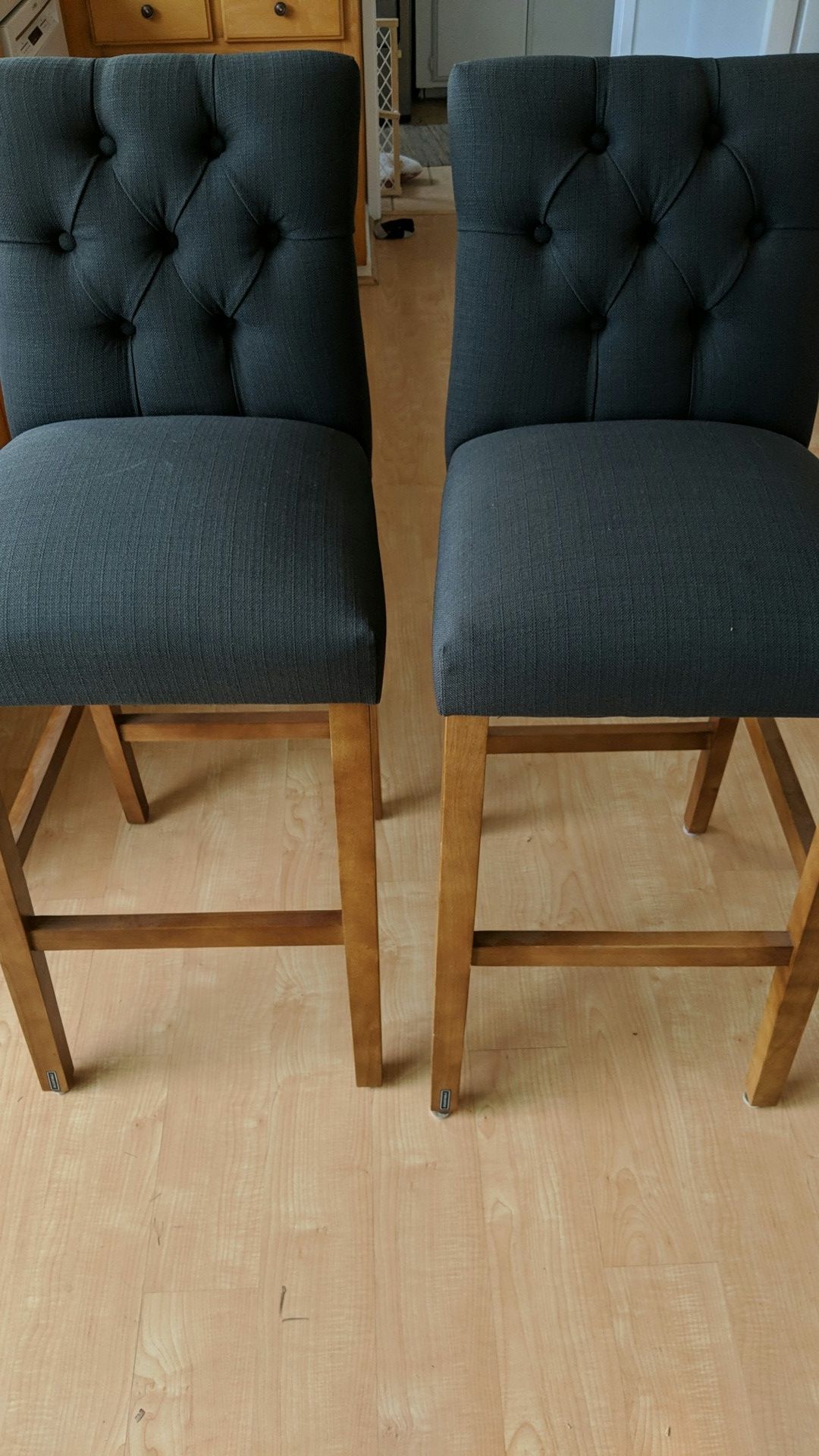 Brookline Tufted 25 Counter Stool Chestnut Wood Finish Threshold for Sale in Huntington Beach CA OfferUp