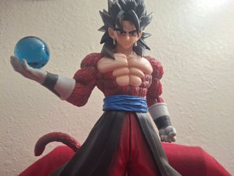 Gogeta Dragon Ball GT Plastic Figure w/ Tail & Blue Energy Ball Accessory