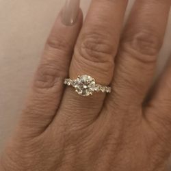 Lab DIAMOND WITH A GIA certificate 2 Ctw, 14k Yellow Golf, SIZE 6