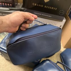 Travel Makeup Bag with 2 Mini Bags, Large Capacity Cosmetic Bag with Divider, PU Leather Toiletry Bag for Women Waterproof, Make up Organizer with Han