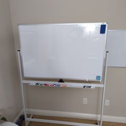 Whiteboard (Double Sides, Can Be Flipped, Movable)