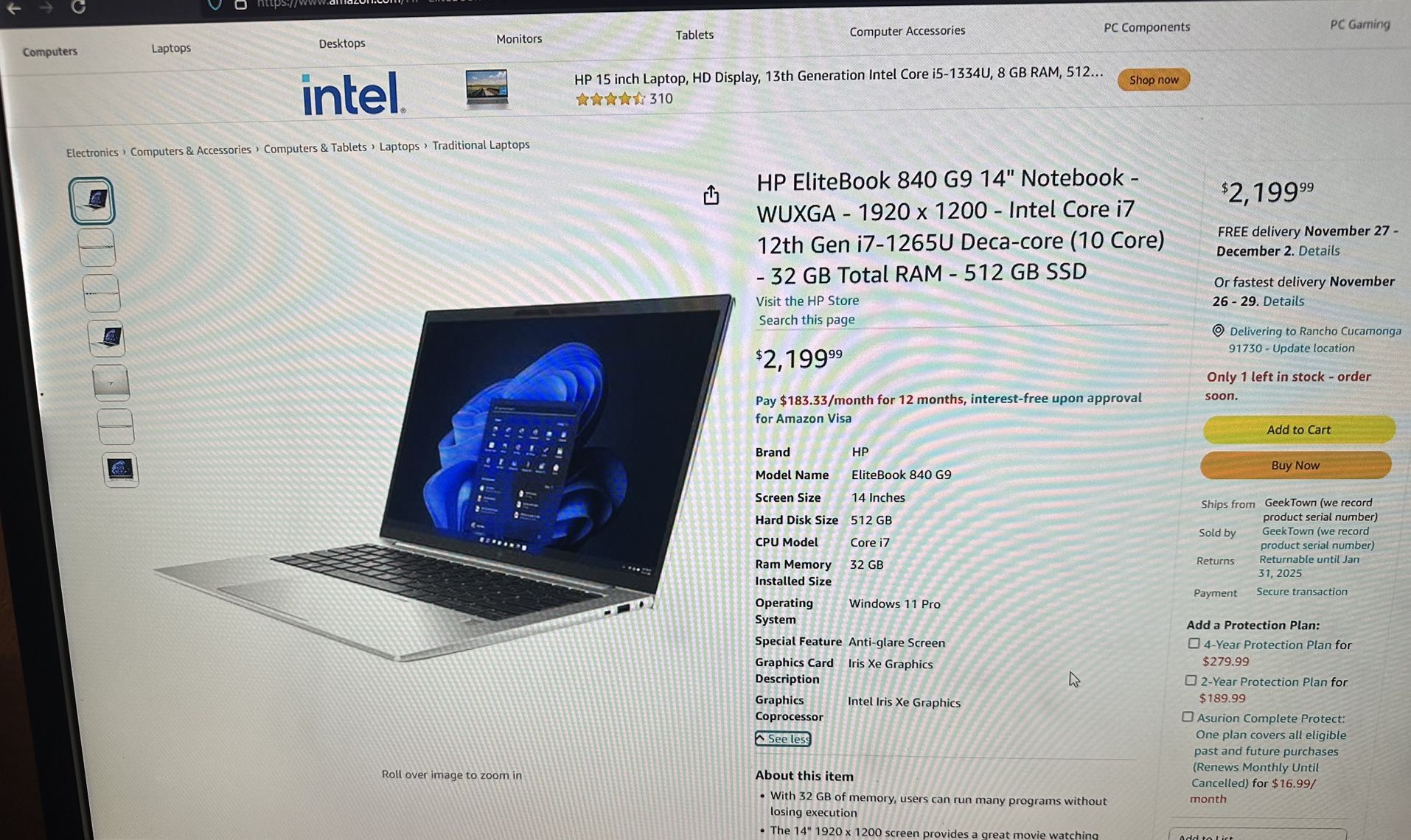 NEW HP Elitebook 840 G9 Windows Pro 11 Never Opened