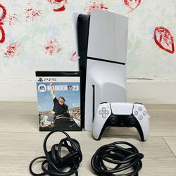 PlayStation 5 Slim - 1 TB Disc Version , Bonus 1 Game Madden 23 ( Used Very New )