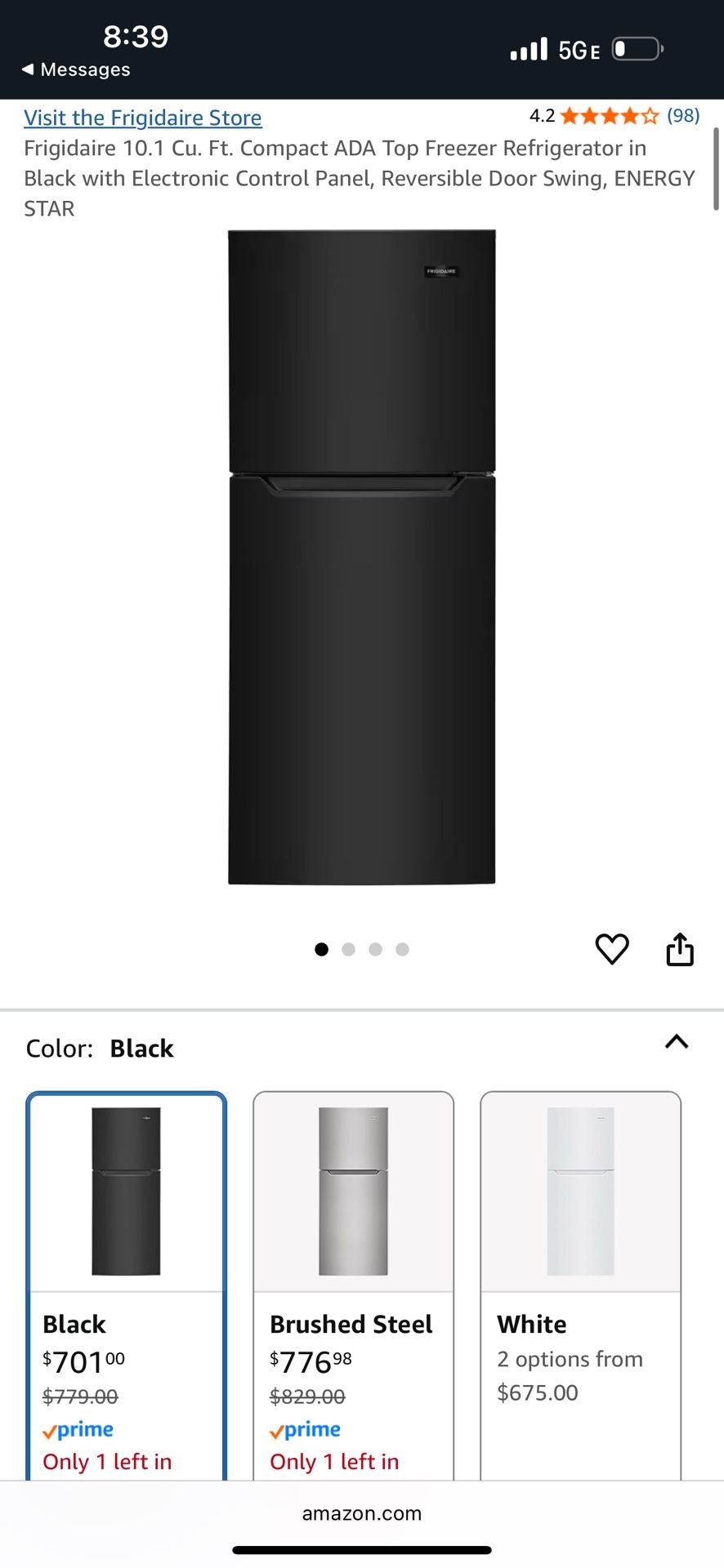 Refrigerator In Black
