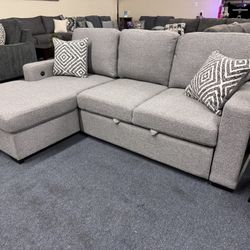 Gray Sleeper Sectional 