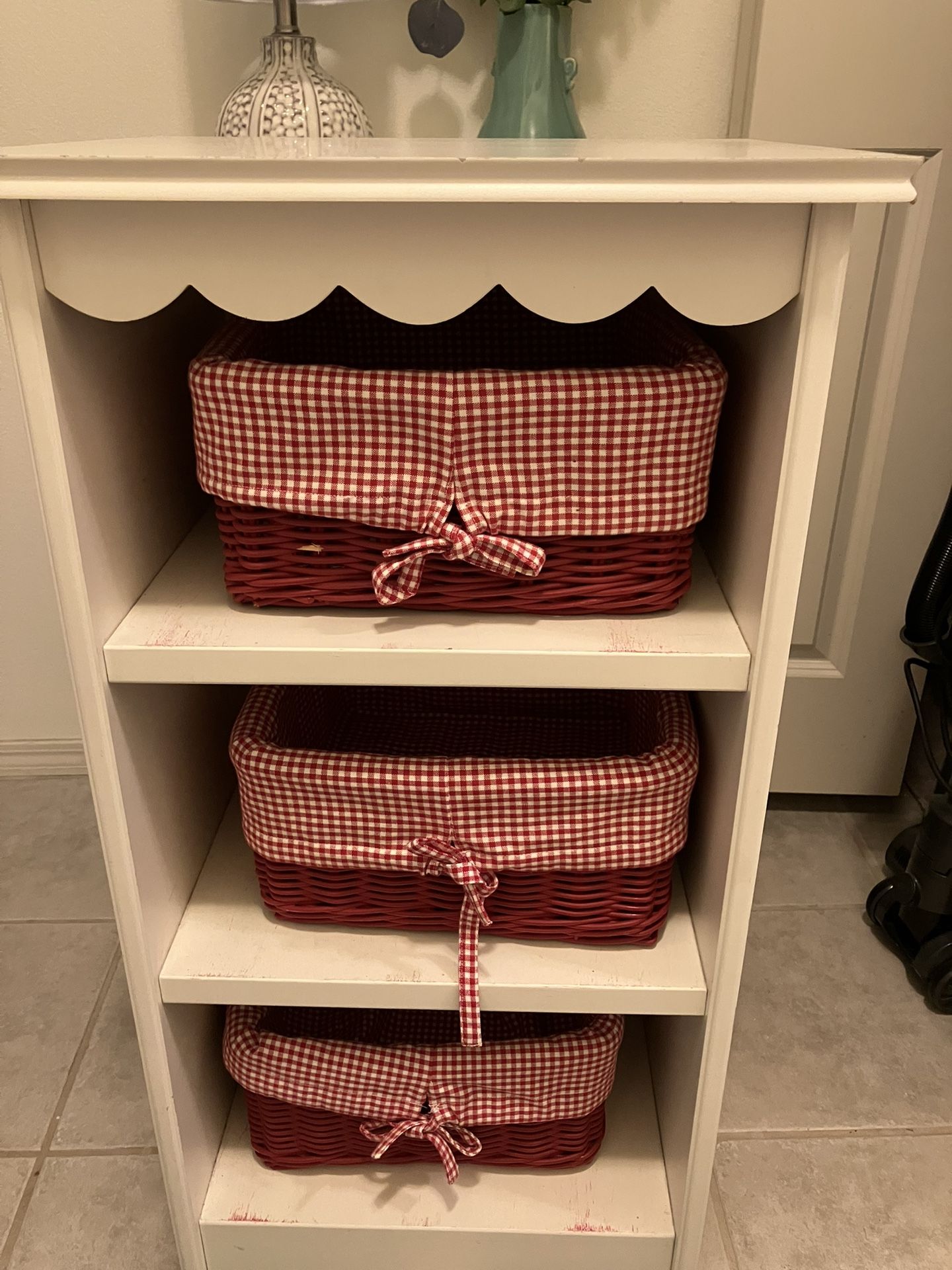 Pottery barn Shelf With Baskets
