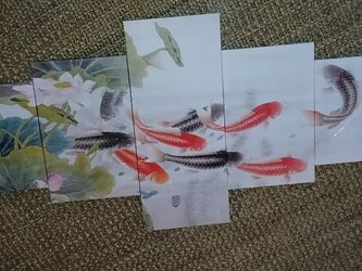 5 piece Fish Decor Wall Painting
