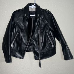 H&M Children’s Black Faux Leather Jacket Size 6t