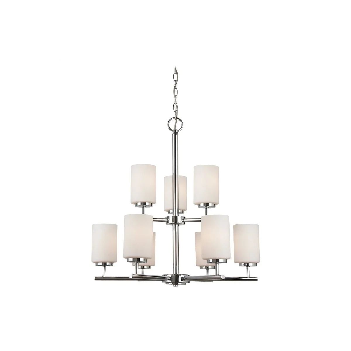 Intertek Oslo 9 Light Tiered Brushed Nickel Chandelier